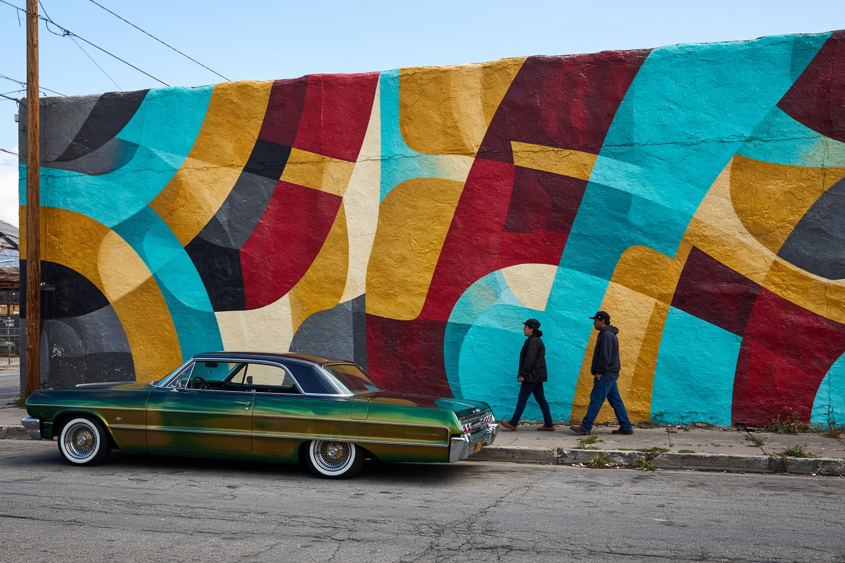 Street murals on Albuquerque warehouse walls